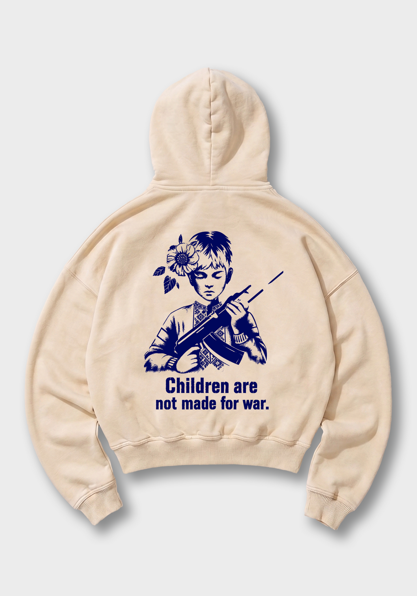 Children are not made for war Oversized Hoodie - Beige Back (Designed)