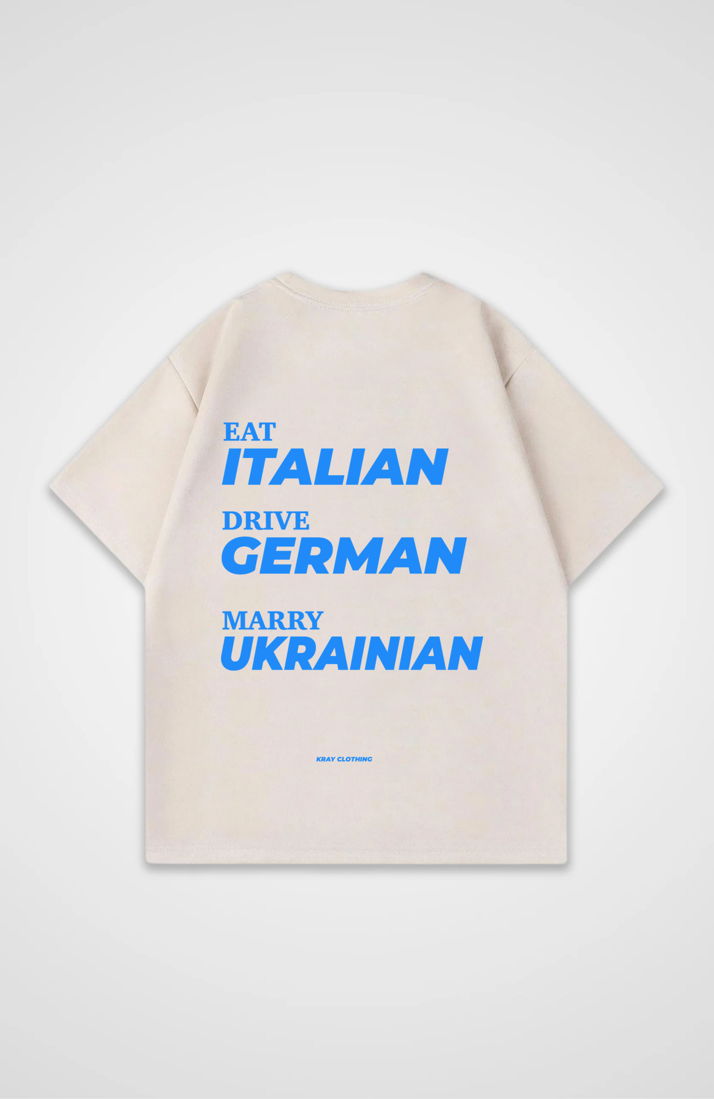 Marry Ukrainian Oversized Shirt - Beige Back (Designed)