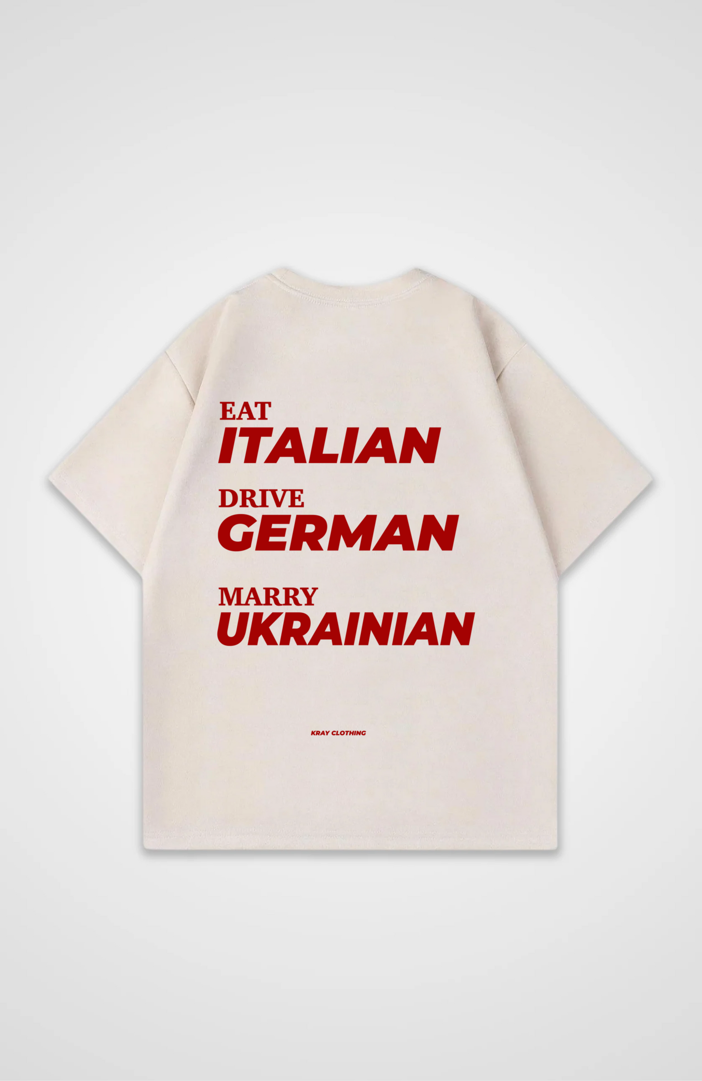 Marry Ukrainian Oversized Shirt - Beige Back (Designed)