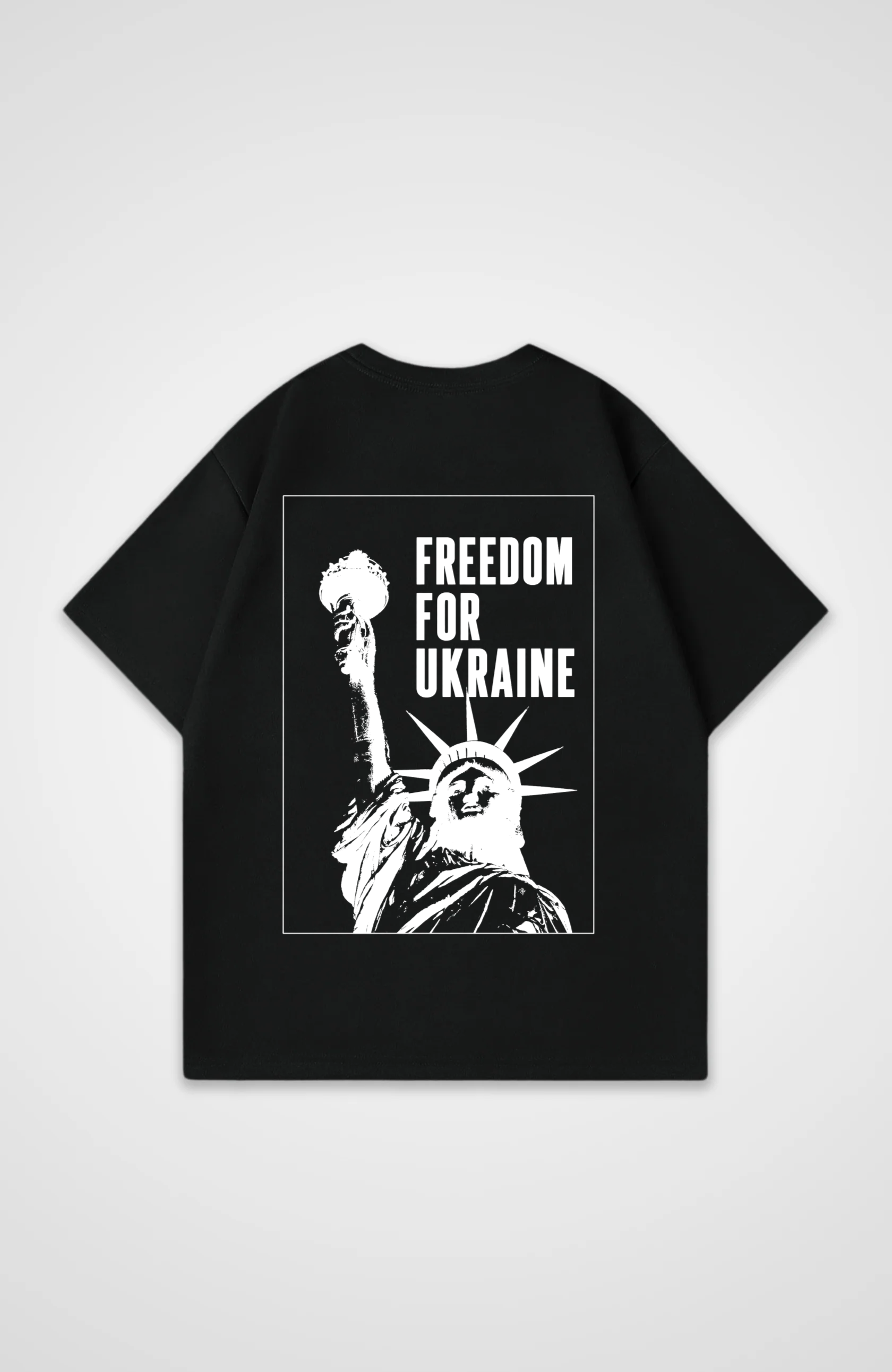 Freedom for Ukraine Oversized Shirt - Black Back (Designed)