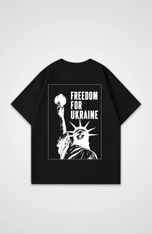 Freedom for Ukraine Oversized Shirt - Black Back (Designed)