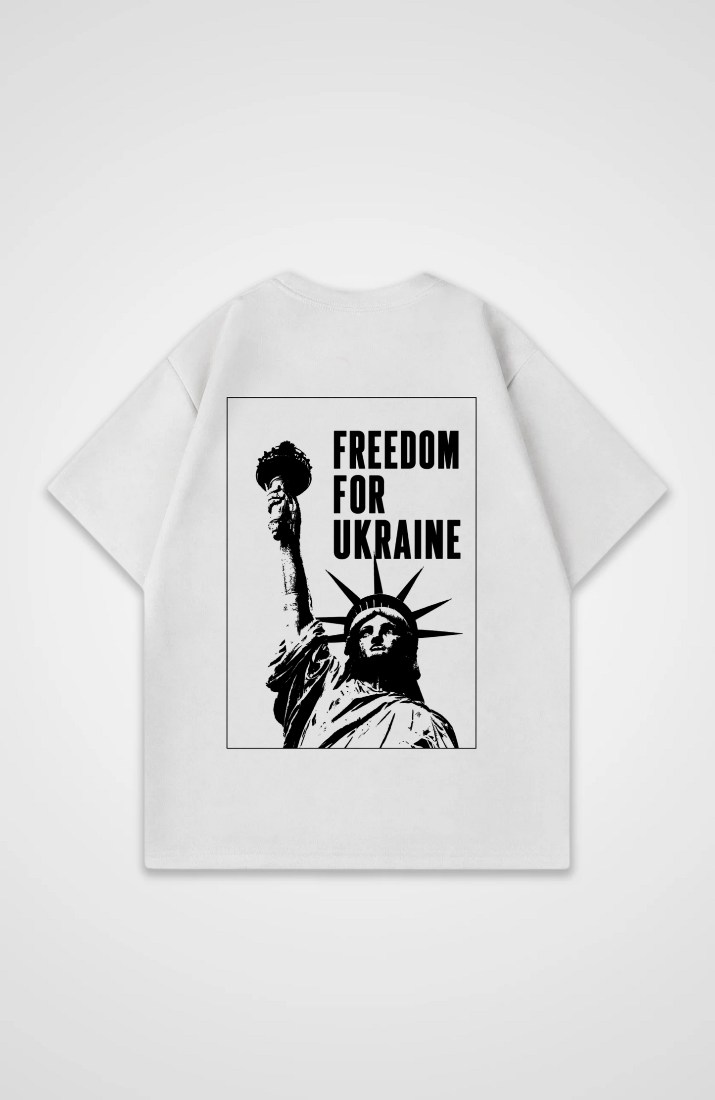 Freedom for Ukraine Oversized Shirt - White Back (Designed)