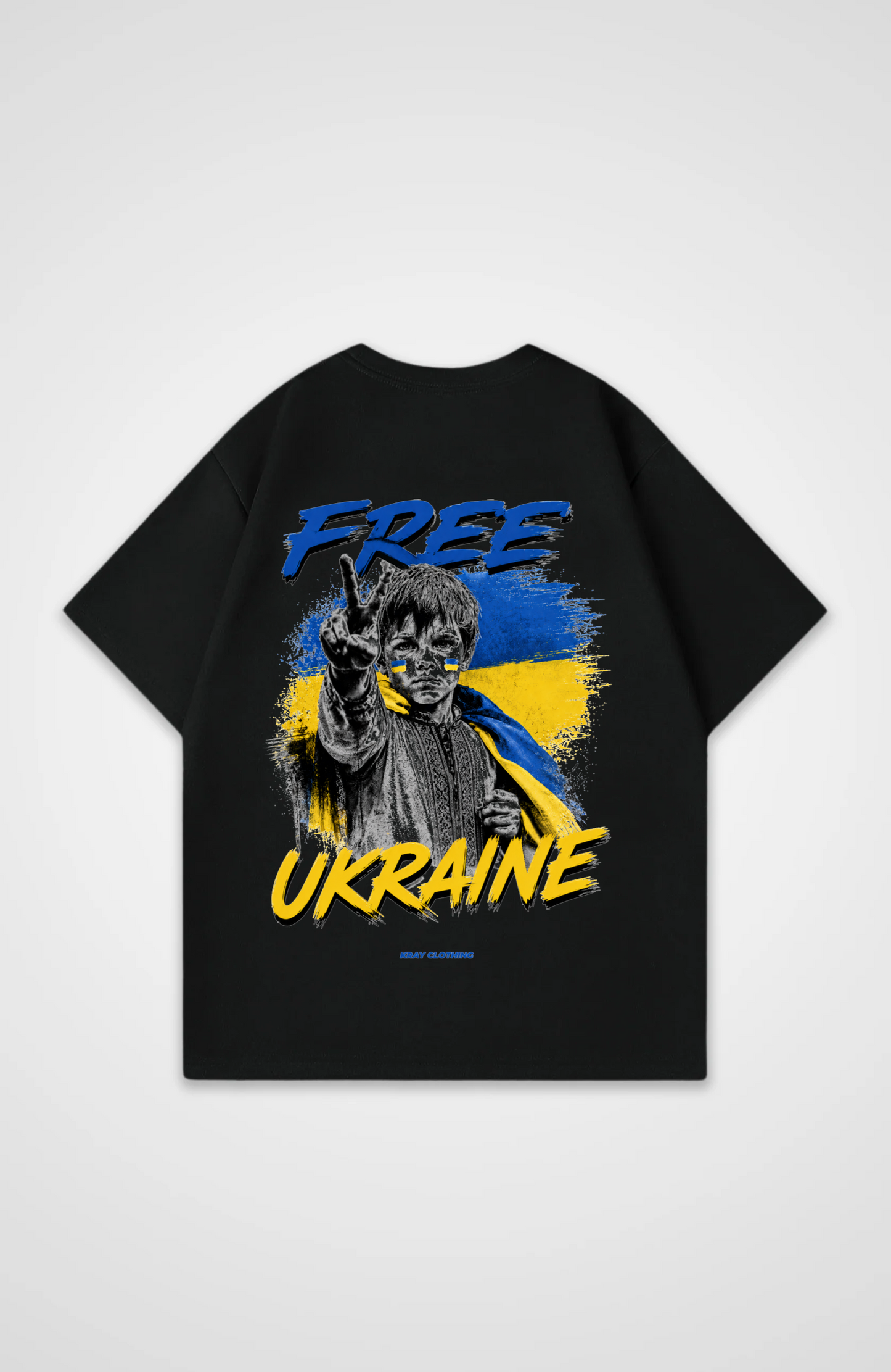 Free Ukraine Oversized Shirt - Black Back (Designed)