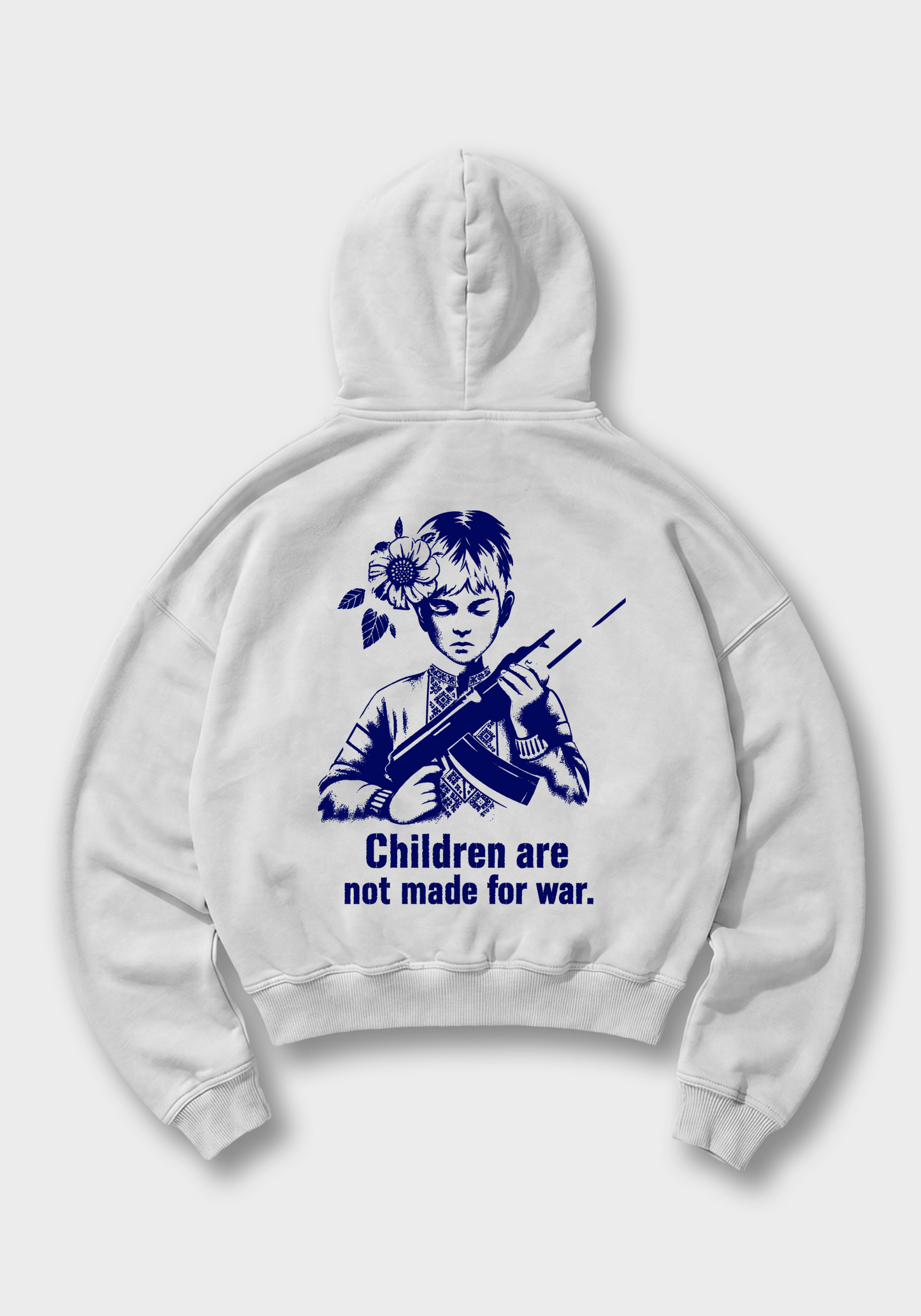 Children are not made for war Oversized Hoodie - White Back (Designed)