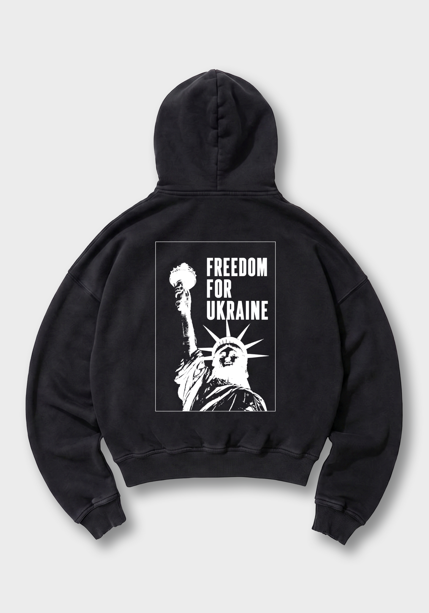 Freedom for Ukraine Oversized Hoodie - Black Back (Designed)