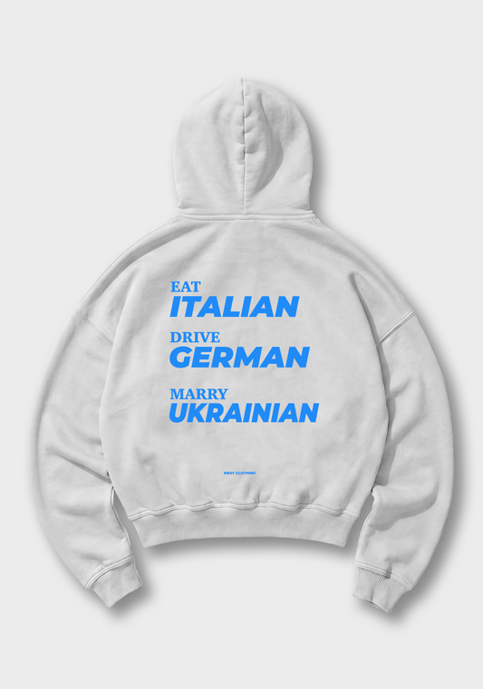 Marry Ukrainian Oversized Hoodie - White Back (Designed)