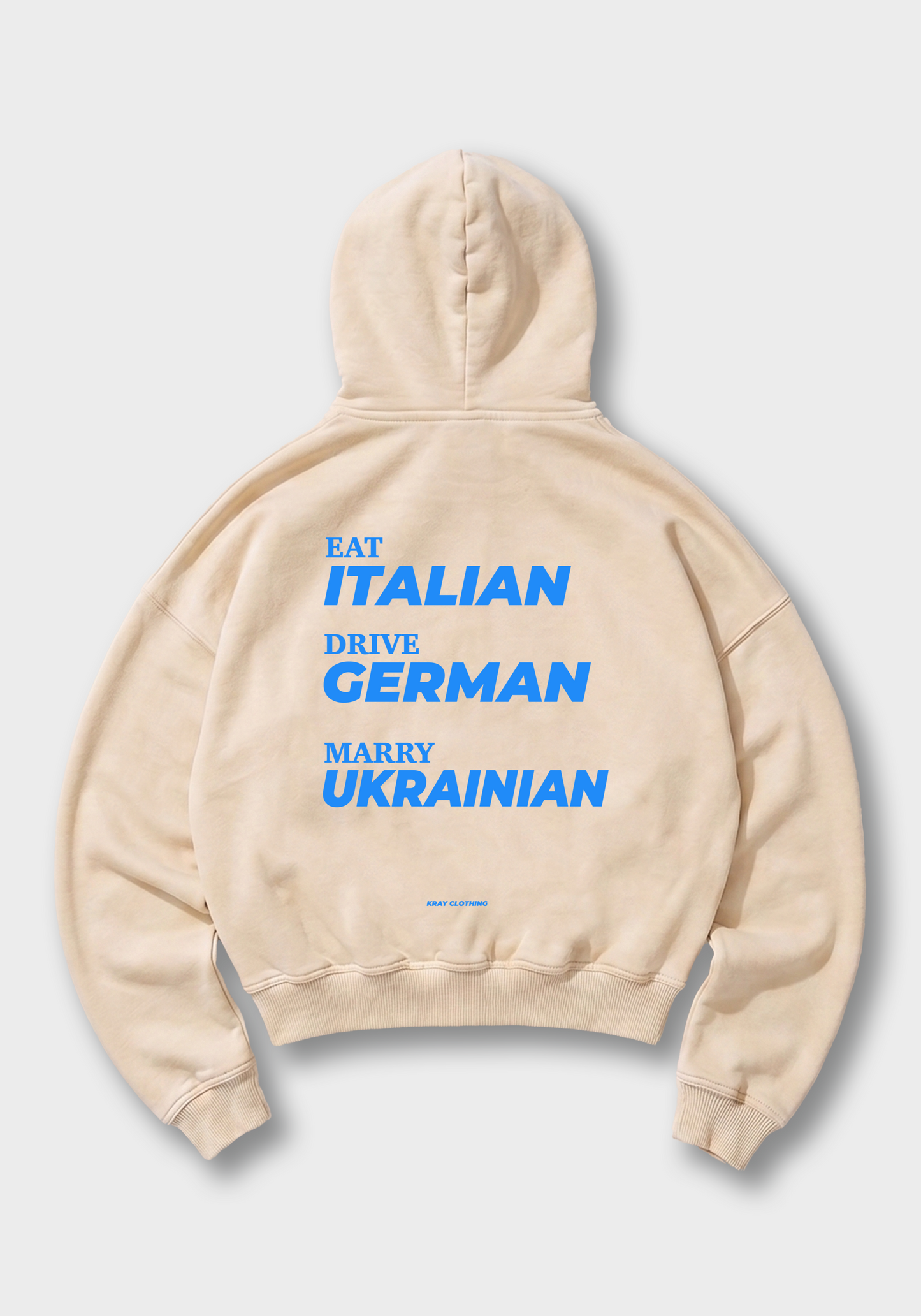 Marry Ukrainian Oversized Hoodie - Beige Back (Designed)