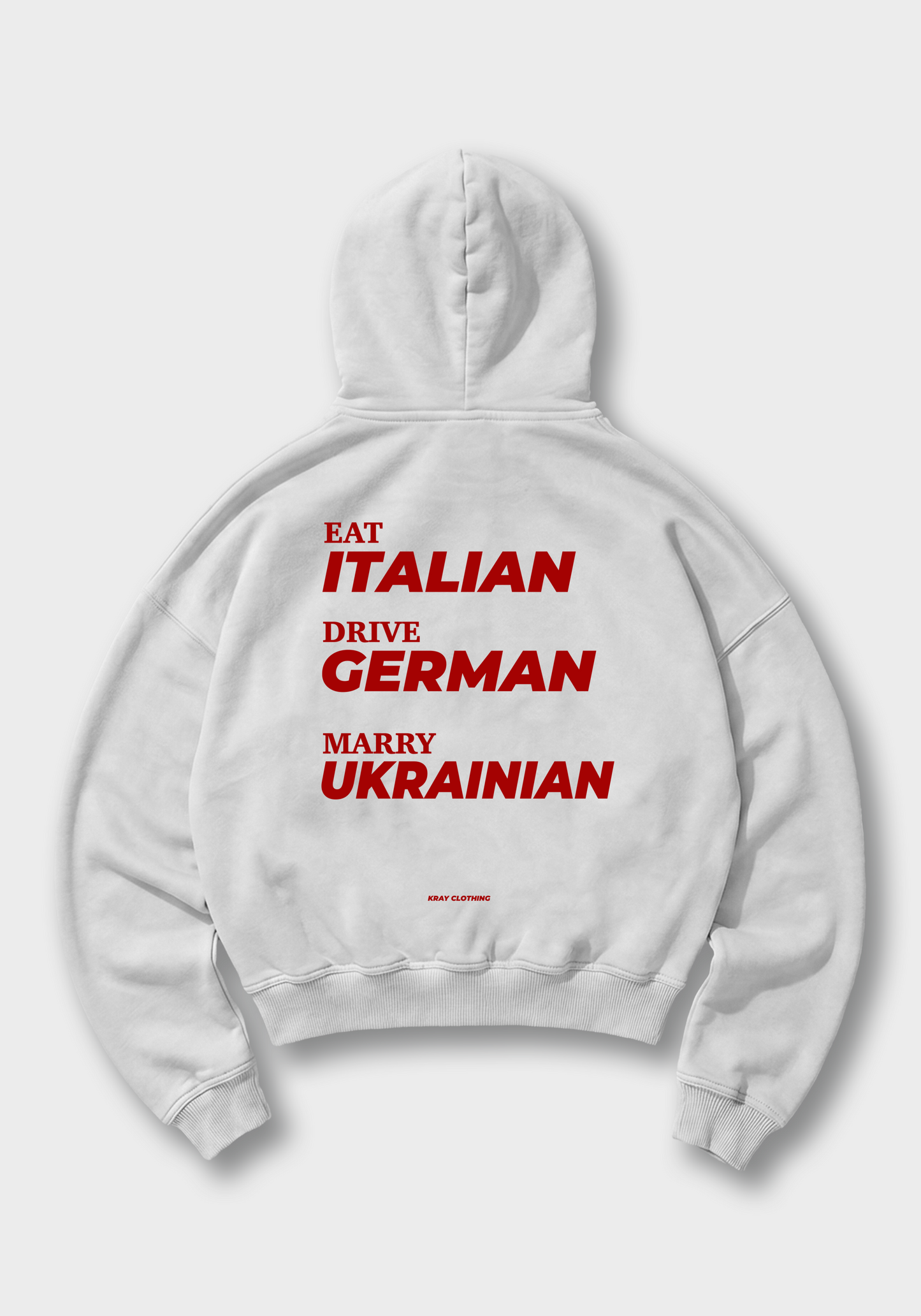 Marry Ukrainian Oversized Hoodie - White Back (Designed)