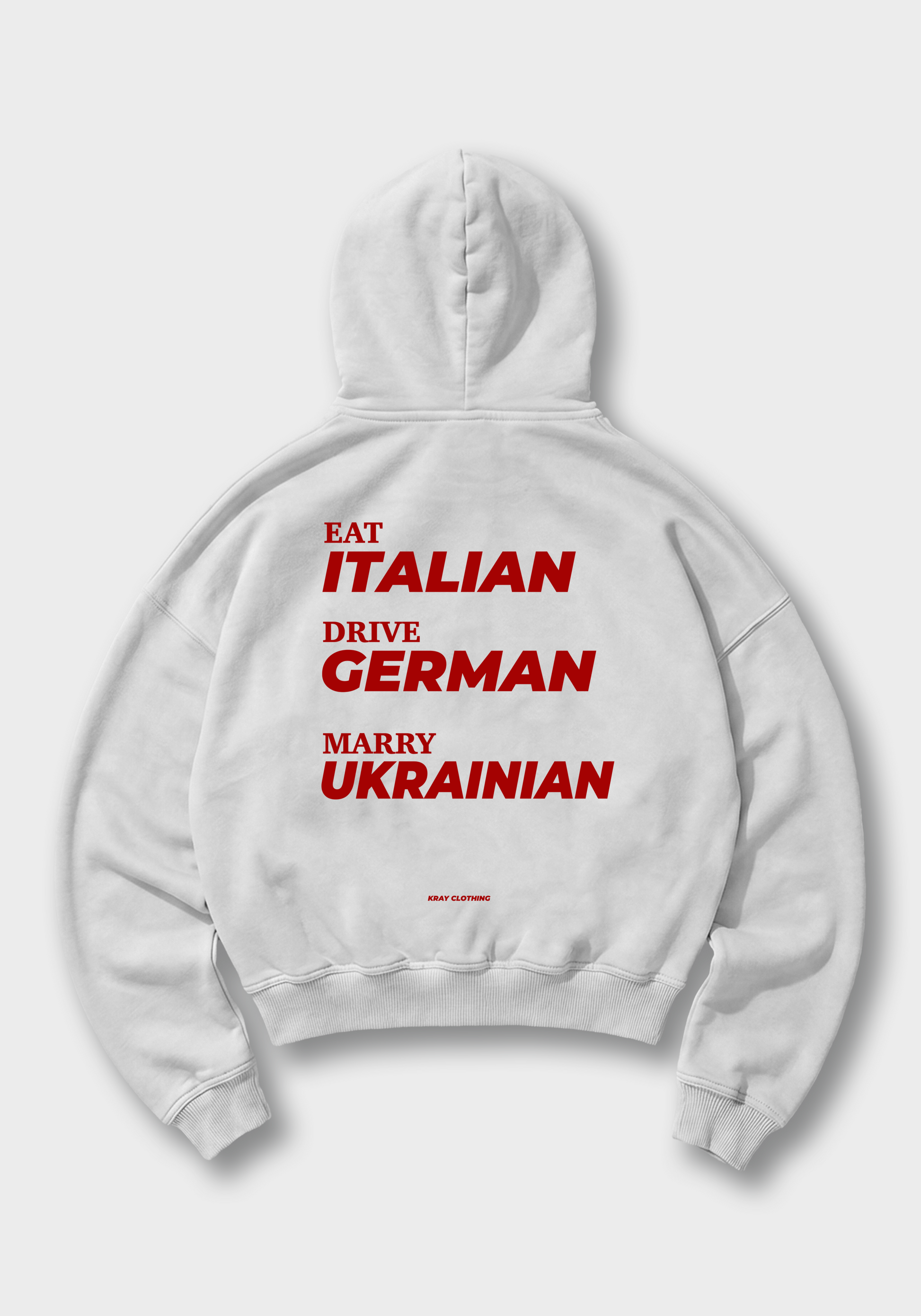 Marry Ukrainian Oversized Hoodie - White Back (Designed)