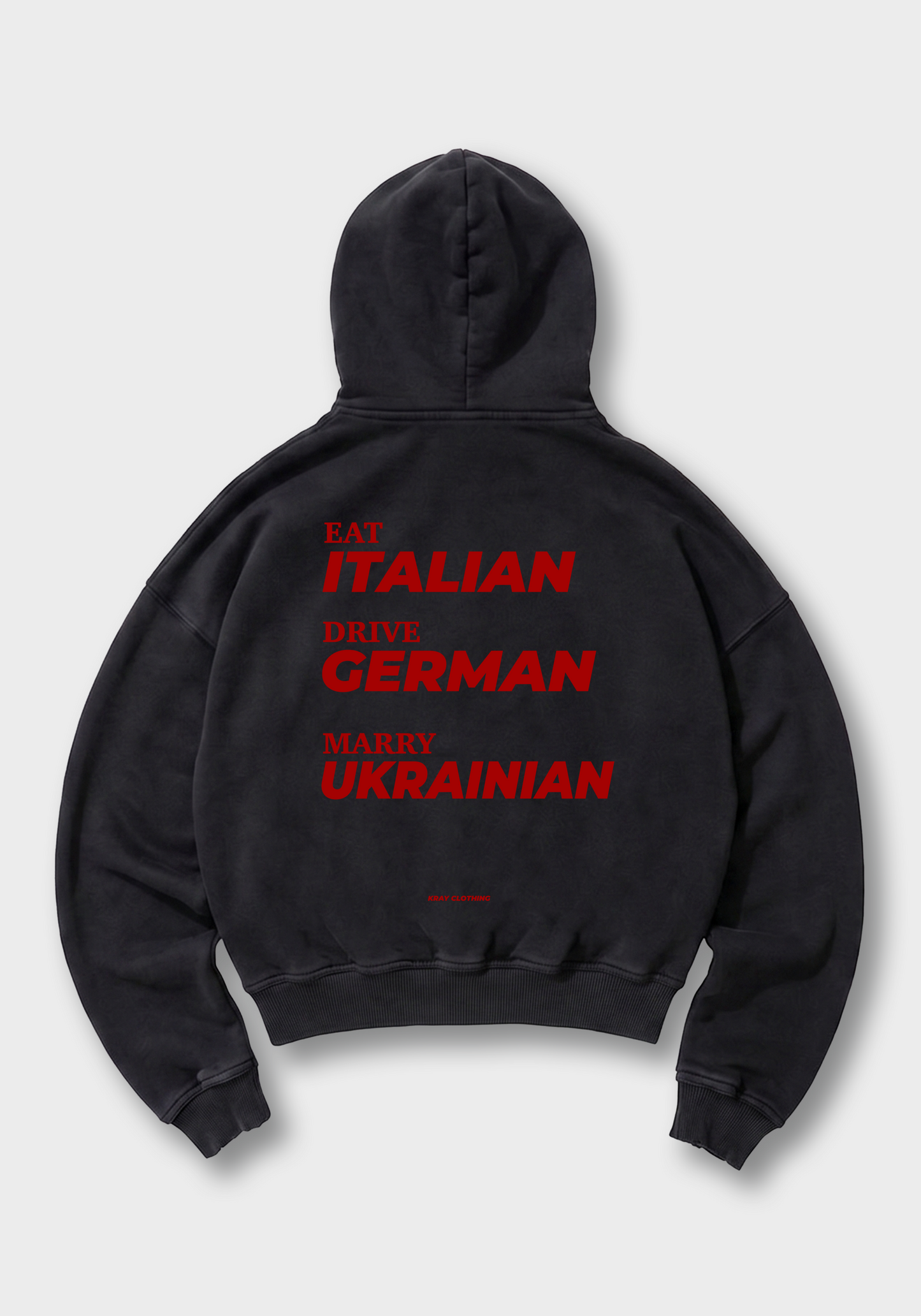 Marry Ukrainian Oversized Hoodie - Black Back (Designed)
