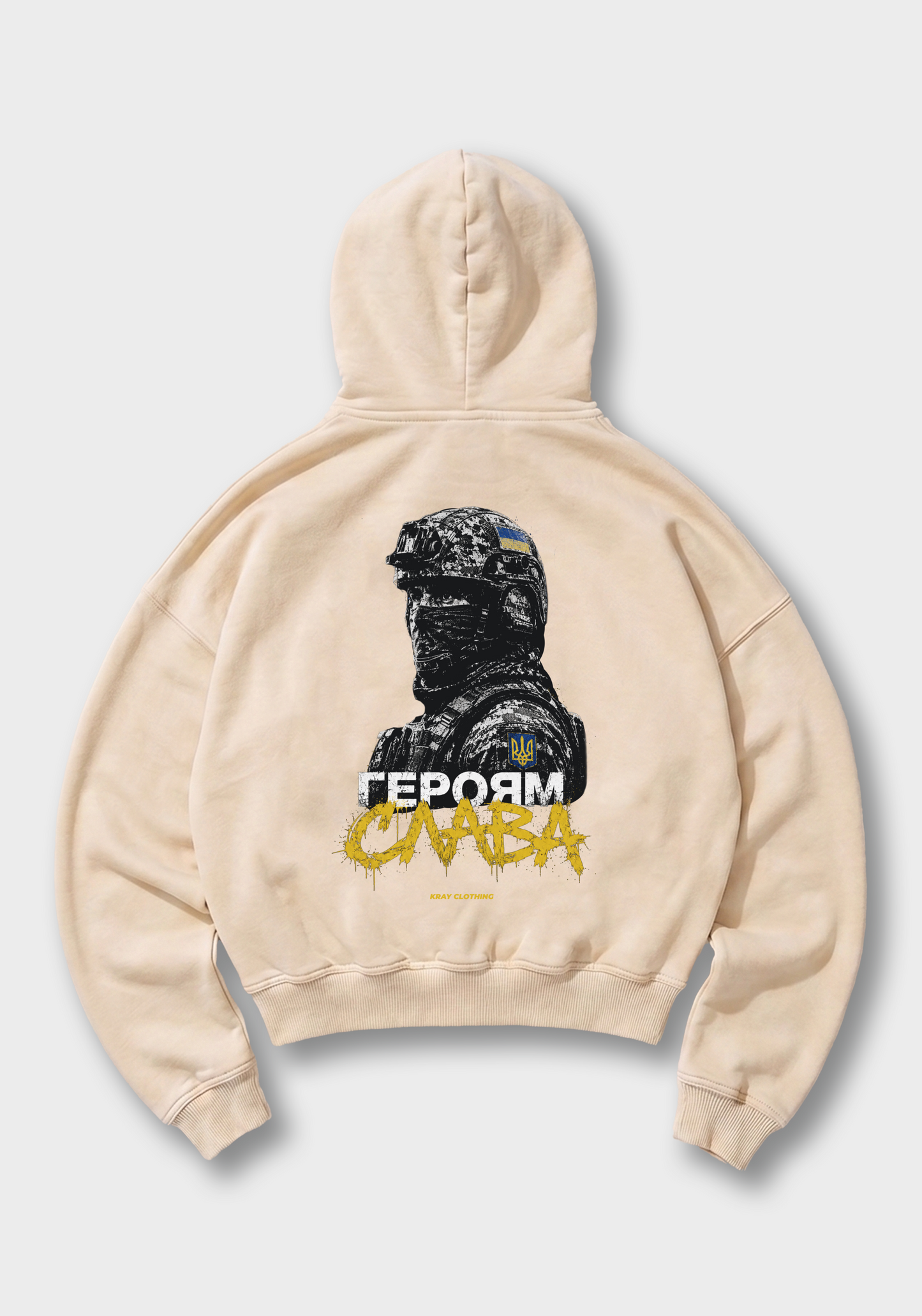 Ruhm den Kriegern Oversized Hoodie - Beige Back (Designed)